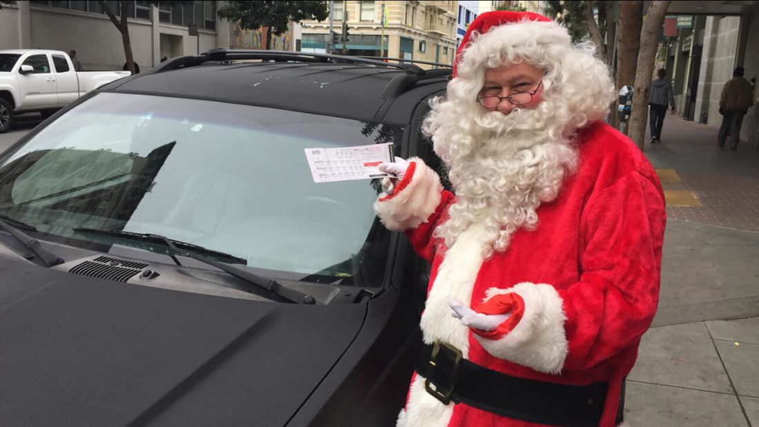 Santa with parking ticket