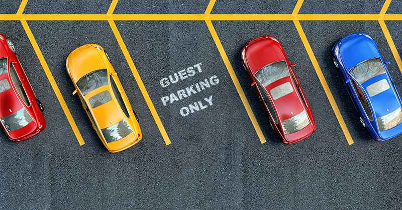 Dedicated parking spots for visitors